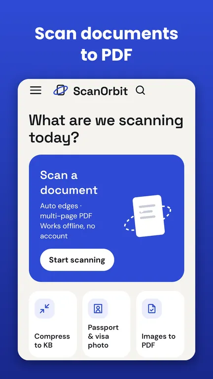 ScanOrbit: PDF Scanner & Tools for Android | Coming Soon